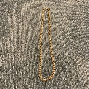 24” Long 7mm 24k Gold Electroplated Cuban Link Necklace